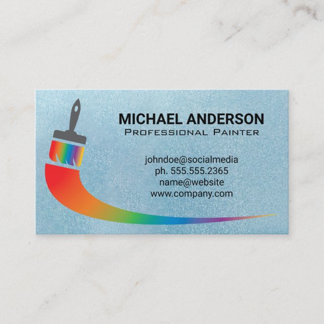 Paint Brush Logo Business Card (Front)