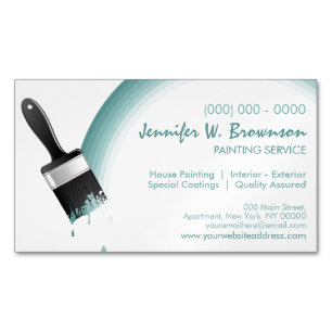 Paint Brush Rainbow house wall decoration Magnetic Business Card