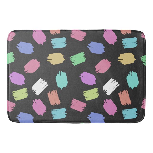 Paint Brush Strokes, Colourful Brush Strokes Bath Mat (Front)