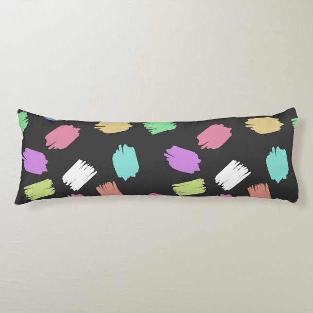 Paint Brush Strokes, Colourful Brush Strokes Body Cushion (Front)