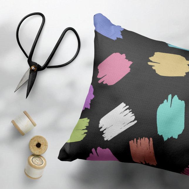 Paint Brush Strokes, Colourful Brush Strokes Decorative Cushion (Creator Uploaded)