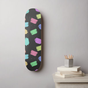 Paint Brush Strokes, Colourful Brush Strokes Skateboard