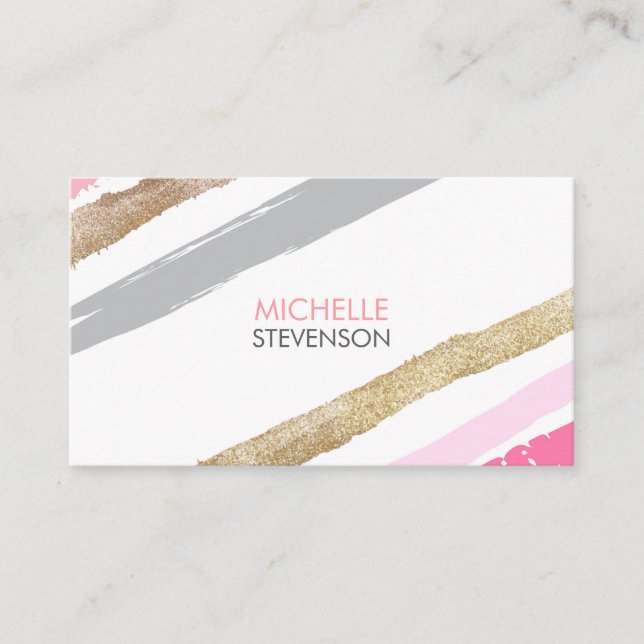 Paint Brush Strokes Interior Design Business Cards (Front)
