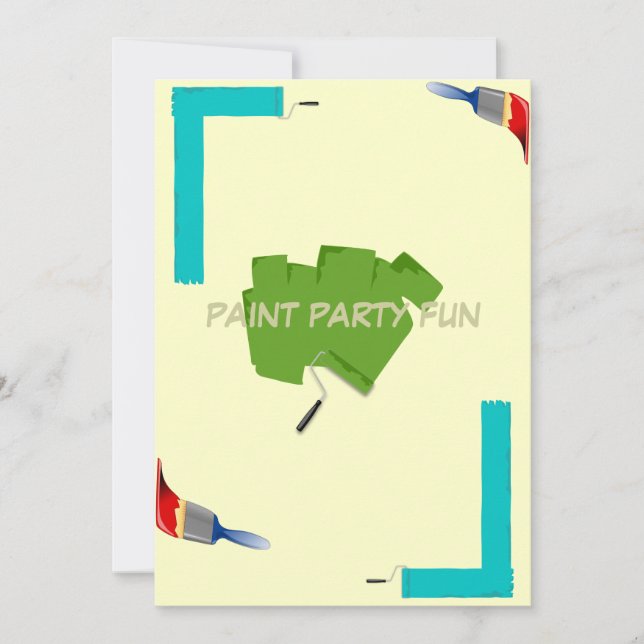 Paint Brush Strokes Invitation (Front)