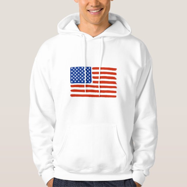 Paint Brush US Flag Hoodie (Front)
