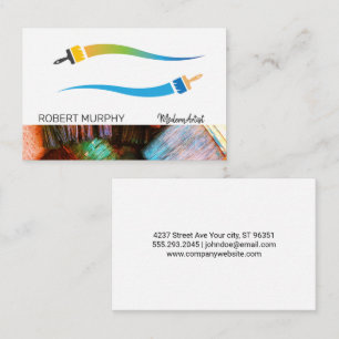 Paint Brushes Logo   Artistic Business Card