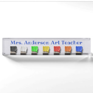 Paint Brushes Personalise Desk Name Plate