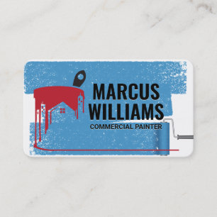 Paint Bucket and Brush Paint Roller Business Card