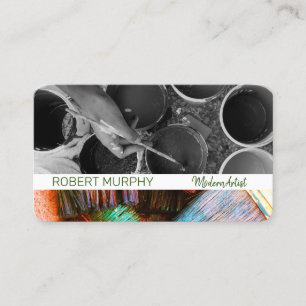 Paint Buckets and Brushes   Artist Business Card