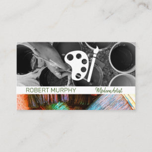 Paint Buckets Brushes   Artist Palette Business Card