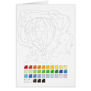 Paint by Numbers Card: Balloon