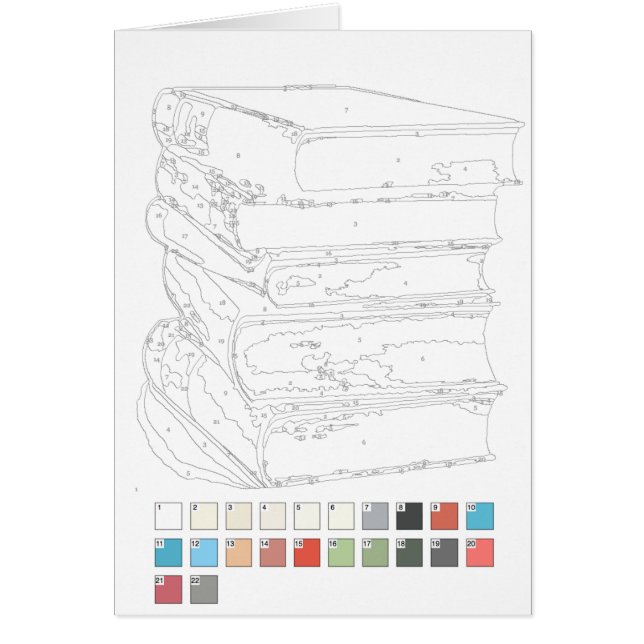 Paint by Numbers Card: Books (Front)