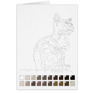 Paint by Numbers Card: Cat