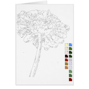 Paint by Numbers Card: Flower