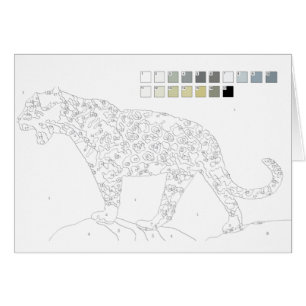 Paint by Numbers Card: Leopard