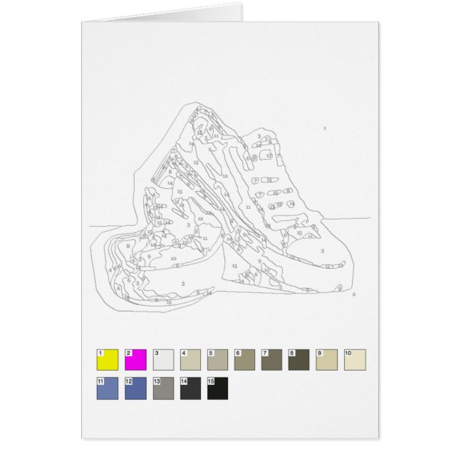 Paint by Numbers Card: Shoes (Front)