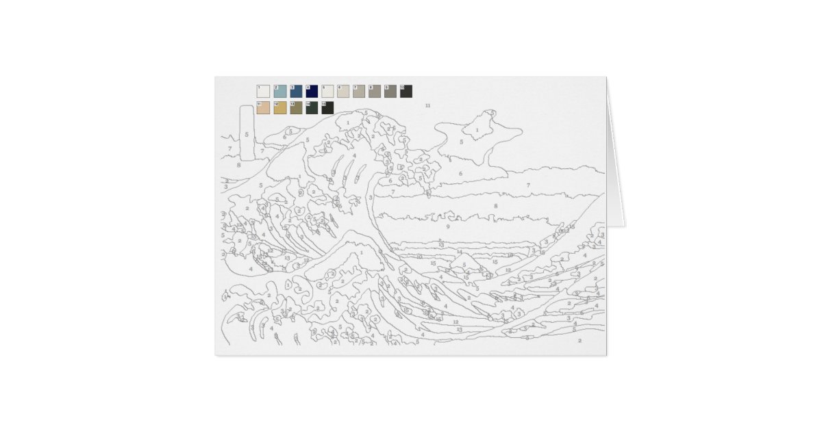 Paint by Numbers Card The Great Wave off Kanagawa