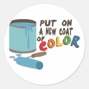 Paint Can And Roller Classic Round Sticker