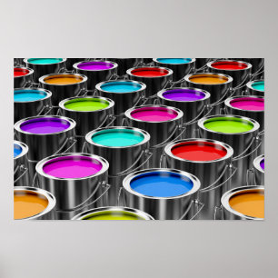 Paint cans poster