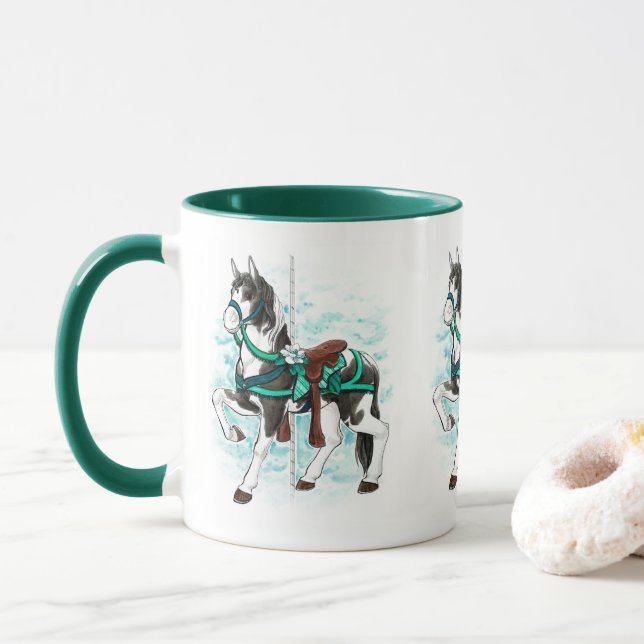 Paint Carousel Horse Mug (With Donut)
