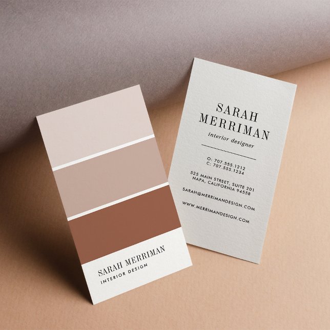Paint Chip | Warm Terracotta Home Interior Design Business Card (Creator Uploaded)