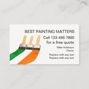 Paint Contractor House Painter Business Carda Business Card