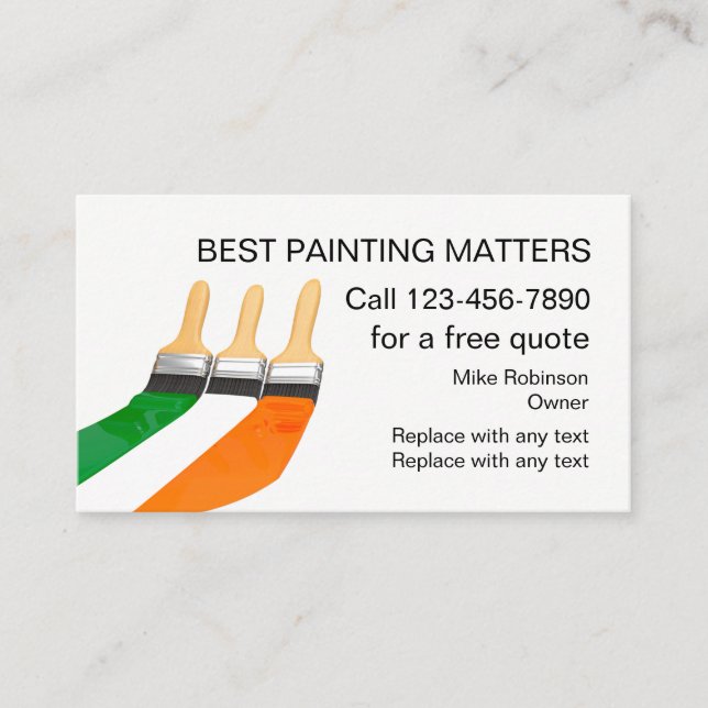 Paint Contractor House Painter Business Carda Business Card (Front)