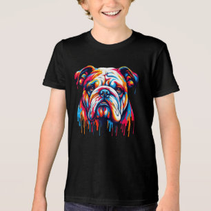 Paint Drip Bulldog Tri-Blend Shirt