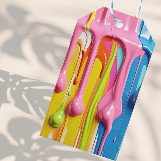 Paint Drip Colourful Custom Gift Tags (Creator Uploaded)