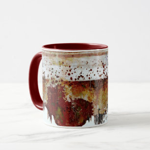 Paint drip earthenware look mug
