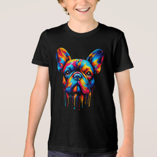 Paint Drip French Bulldog Tri-Blend Shirt