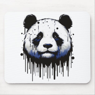 Paint Drip Panda Mouse Mat