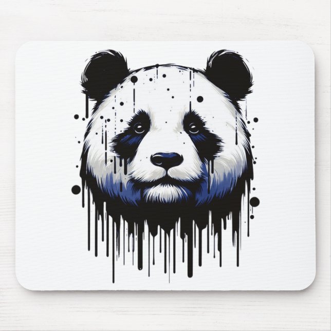 Paint Drip Panda Mouse Mat (Front)
