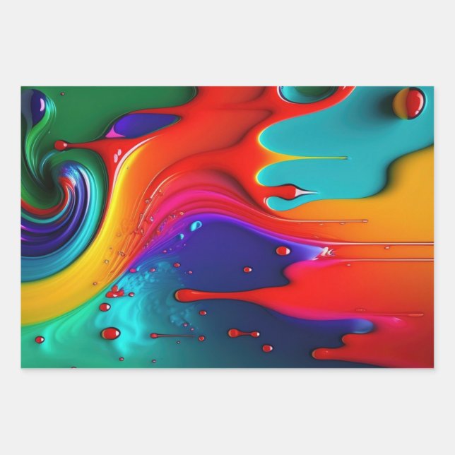 Paint Drip Wrapping Paper Sheet (Front 2)
