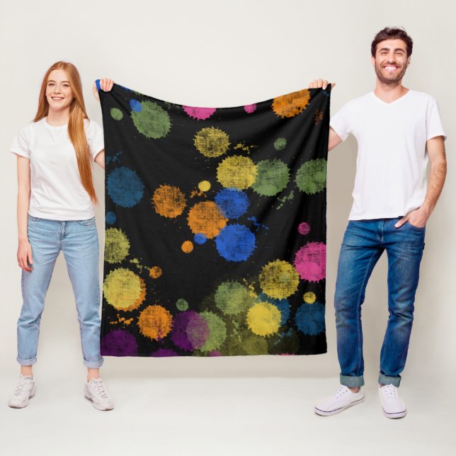 Paint Drips Fleece Blanket (In Situ)