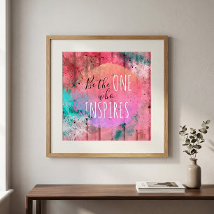 Paint Drips & Splash Brush Strokes on a Barn Wood Poster