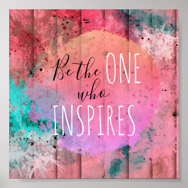 Paint Drips & Splash Brush Strokes on a Barn Wood Poster (Front)