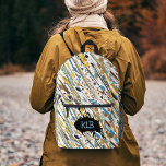 Paint Drizzle Printed Backpack<br><div class="desc">Travel in style with the Paint Drizzle Printed Backpack. Easily personalise with your initials and choose your background colour.</div>