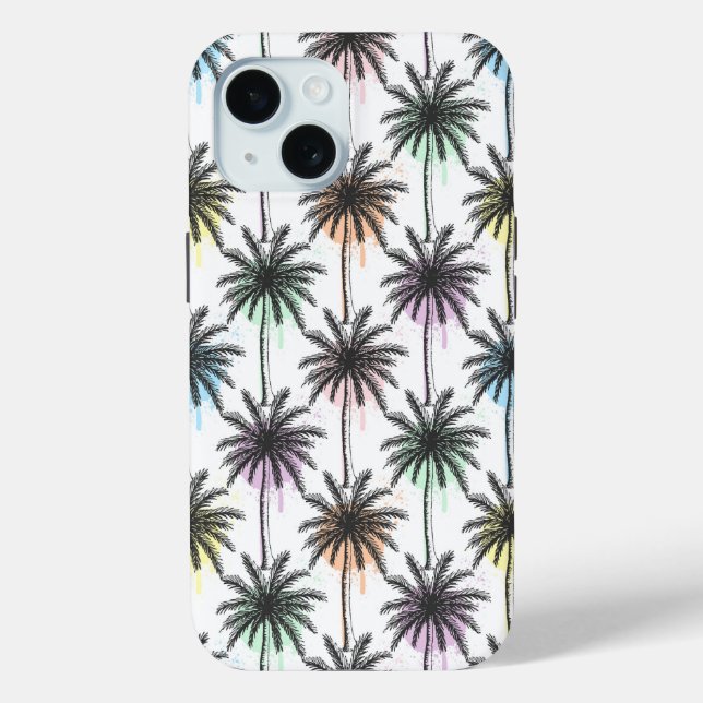 Paint Drop Palm Tree Pattern Case-Mate iPhone Case (Back)