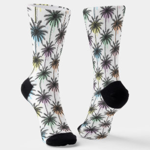 Paint Drop Palm Tree Pattern Socks