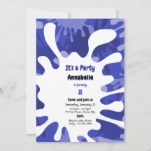 Paint Drops It's A Party Blue Art Birthday Party