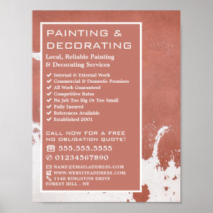 Paint Faded Wall, Painter & Decorator Advertising Poster