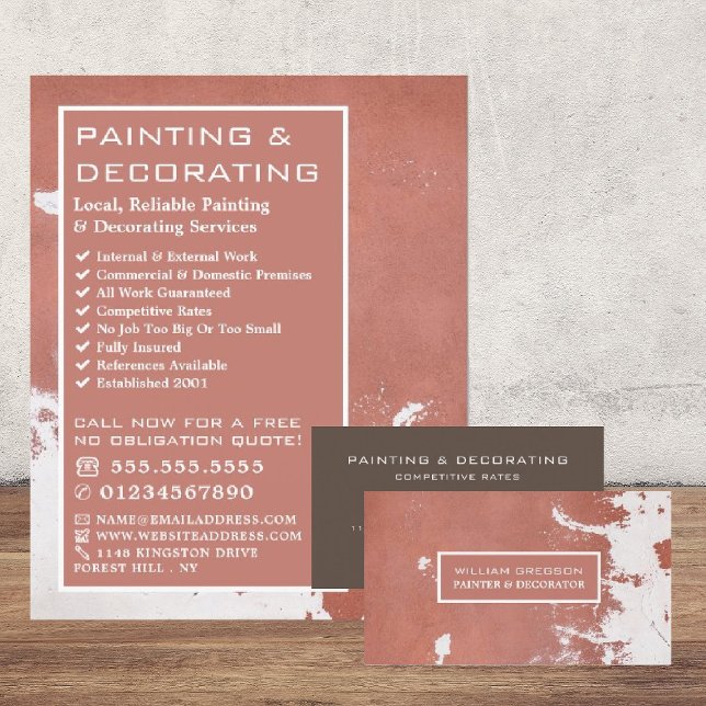 Paint Faded Wall, Painter & Decorator Business Card (Creator Uploaded)