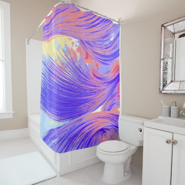 Paint & Feathers Shower Curtain (In Situ)