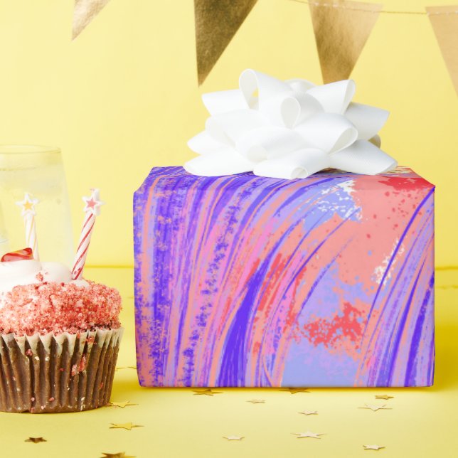 Paint & Feathers Wrapping Paper (Birthday Party)
