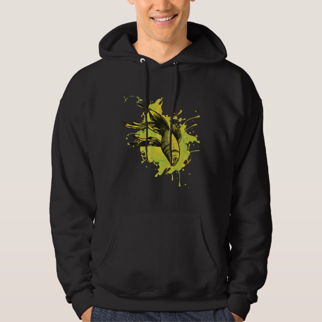 Paint Fish Black Hoodie (Front)