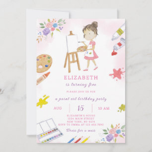 Paint Girl Birthday Invitation