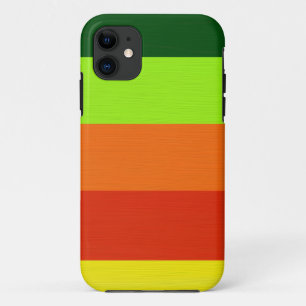 Paint green lime orange red yellow retro stripes 3 iPhone 11 case
