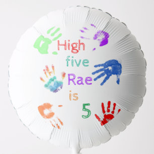 Paint Handprints Birthday with Personalised Name   Balloon