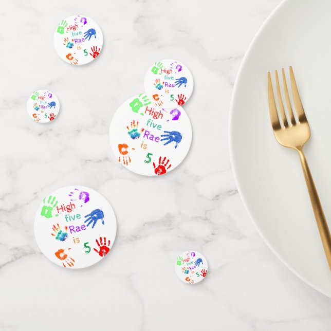 Paint Handprints Birthday with Personalised Name   Confetti (Group)